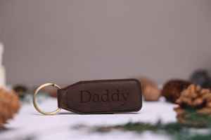 <b>Personalised</b> Brown Leather Vintage Durable <b>Keyring</b> Custom <b>Car</b> Keychain with Custom Logo Personalized Gift for Men - Product Image 2