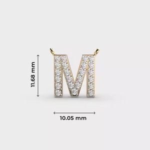 18K Gold Plated 925 Sterling <b>Silver</b> Moissanite Letter M <b>Pendant</b> VVS D Color <b>Initial</b> Necklace Luxury Hip Hop Alphabet Jewelry - Product Image 4