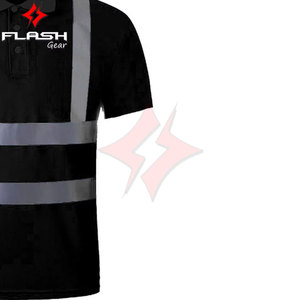 Polo de travail réfléchissant fluorescent haute visibilité orange, conforme à la norme ANSI classe 1, imperméable, avec logo personnalisé - Product Image 6