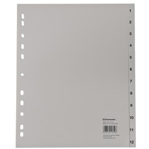 Soennecken Extra Wide DIN <b>A4</b> Number Register 1-12 Sheets Polypropylene Grey File <b>Folder</b> - Product Image 1