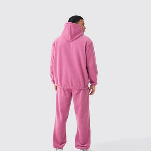 Ensemble de survêtement pour homme en molleton 100% coton à capuche personnalisé, pantalon évasé, sweat à capuche, streetwear, uni, lourd - Product Image 2