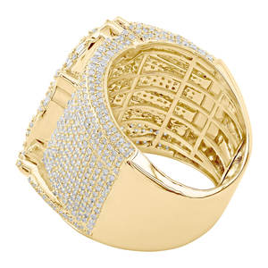 Personalizar oración mano diseño S925 plata con Moissanite redondo y Baguette diamante Hip Hop anillo para hombres - Product Image 4