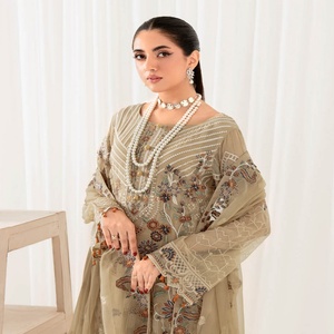 Ramsha rangoon ชุดปาร์ตี้ทางการของผู้หญิงชุด3ชิ้นผ้าชีฟอง10ชิ้น - Product Image 2