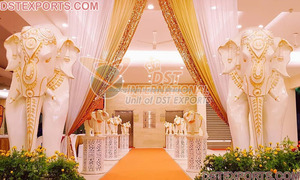 Statue d'éléphant avec Ganesha sur l'entrée de mariage Statue d'entrée de mariage indien traditionnel éléphants d'entrée de mariage indien - Product Image 6