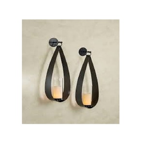 Candelabro de pared dorado y negro personalizado para decoración del hogar, candelabro decorativo de boda moderno, candelabro de pared de Arte de hierro negro - Product Image 6