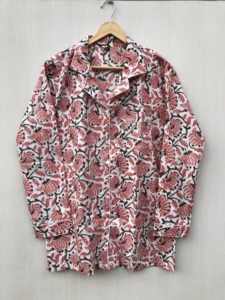 Floral cotton night <b>suit</b> Handmade Cotton <b>Pajama</b> Set Hand Block Print Floral Indian Night <b>Suit</b> cotton wear dress - Product Image 2