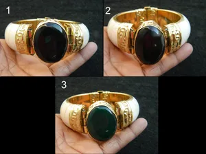 Pulsera de amor tallada en hueso de vaca y camello de búfalo 100% con piedra de cabujón de ágata y acentos de latón, joyería Bohemia para mujer - Product Image 4