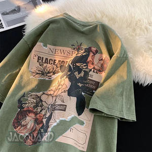 Custom Hip Hop Graphic Screen Printing <b>Vintage</b> Distressed Acid Wash Print T-Shirt Oversize T Shirt Men'S T-Shirts - Product Image 4