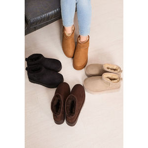 Bottines Chelsea marron à doublure fourrée, semelle plateforme, bout carré, hauteur mi-mollet, saison automne, tige en cuir de vachette, fermeture à lacets, caoutchouc EVA - Product Image 6
