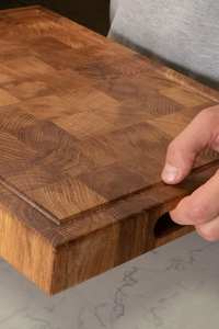 Tabla de cortar de madera de estilo rectangular hecha a mano de primera calidad, tabla de cortar de cocina ecológica, apta para lavavajillas - Product Image 2