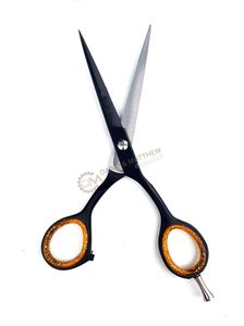 Tijeras de peluquería de acero inoxidable negro profesional, herramienta de belleza afilada con tornillo ajustable - Product Image 5