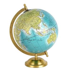 Antique finished metal globe sculpture with openwork design and sturdy base perfect for classic and rustic style rooms - Product Image 3