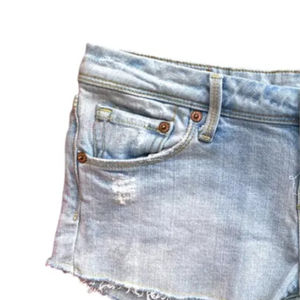 กางเกงยีนส์ขาสั้นเอวต่ำของผู้หญิงกางเกงขาสั้นผ้าฝ้ายสีฟ้า100% แบบกำหนดเองสำหรับ2025 - Product Image 3