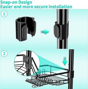 Le poteau de tension d'acier inoxydable antirouille prolongent les étagères d'organisateur de caddie de <span class=keywords><strong>douche</strong></span> avec des supports de savon - Product Image 6