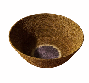 Juego de 5 tazones de mimbre rosa tejidos a mano con borde bicolor, tazones decorativos apilables para almacenamiento, decoración para mesa de comedor. - Product Image 4