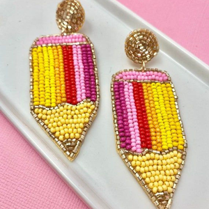 Pendientes deportivos de béisbol hechos a mano, cuentas de semillas de fantasía, bordado, puerta trasera, moda, día de juego, joyería, moda - Product Image 4