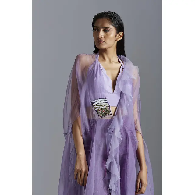 Indian Evening Dresses Lavender Top And Purple Pant With Jacket For Women Dress Garment Factory In India From Indian Manufacture
