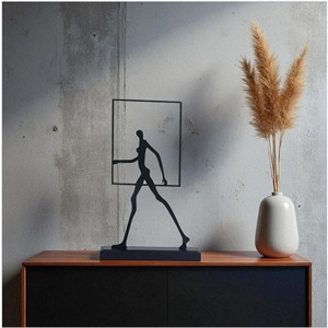 Figurine <b>Frame</b> Black Metal for Tabletop Display Office Shelf Decor Modern Home and Office Decoration Handcrafted From India - Product Image 3