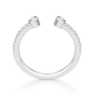 Bande de mariage de manchette ouverte à coupe ronde pour les femmes bande de mariage, anniversaire, bague de cadeau d'anniversaire, bague de fiançailles - Product Image 3