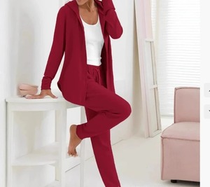 Women <b>Two</b> <b>Piece</b> <b>Sets</b> Outfit Long Sleeve Hooded Top + Drawstring Pants <b>Lounge</b> Tracksuit <b>Set</b> - Product Image 2