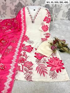 Conjunto de Kurti Tradicional de Seda Muselina para Mujer de la India y Pakistán, Colección de Alta Calidad en Existencia - Product Image 5