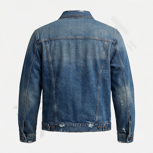 Veste en jean pour homme Coupe ajustée Veste en jean bleue Mode Classique Streetwear Look vintage Chic Décontracté Veste d'extérieur - Product Image 2