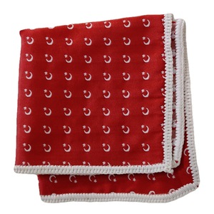 Handmade Red White Turkish Flag Pocket <b>Square</b> 30x30cm 100% Cotton Anti-shrink Knitted <b>Edge</b> Signature Border Elegant Blazers - Product Image 2