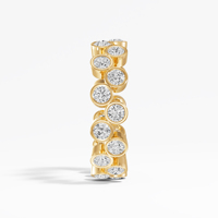 Anillo de Eternidad VABS DIAMOND Zig Zag, 1.52 Quilates, con Diamantes Cultivados en Laboratorio Certificados, Engaste en Bisel, Oro 14K/18K, Bañado en Rodio, Unisex, Moderno