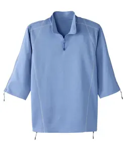 病人护理男士拉链手术后恢复运动衫四分之一袖衬衫开口侧扣化疗透析适应性服装