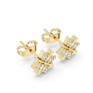Boucles d'oreilles clous géométriques en diamant de laboratoire 0,28 CT Or 18 carats/14 carats/10 carats et Argent 925 Options Or Rose/Jaune/Blanc Unisexe - Product Image 5