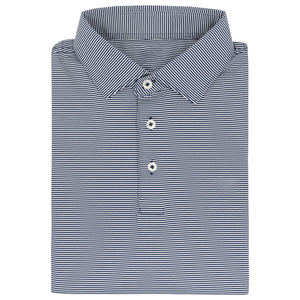 Polo de golf à rayures OEM pour hommes, personnalisé de haute qualité, en polyester, spandex, respirant, imprimé numérique, personnalisable - Product Image 3