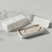Boîte à bijoux rectangulaire blanche en pulpe moulée biodégradable pour bracelet, emballage en gros du fabricant