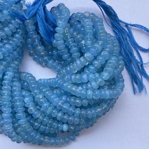 8มม. 10มม. 12มม. นีออนธรรมชาติสีฟ้าโอนิกซ์เรียบร้อยลูกปัดเส้นหินกึ่งมีค่าสำหรับผู้ผลิตเครื่องประดับทำออนไลน์ DIY - Product Image 2