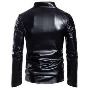 Ropa de hombre chaqueta de moda de cuero de manga larga producto de Venta caliente chaquetas de cuero delgadas de invierno de los hombres - Product Image 3