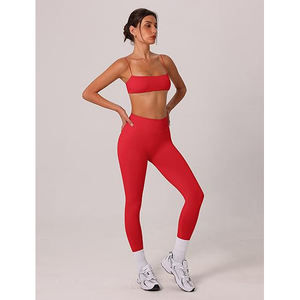 Conjuntos deportivos para mujer, sujetador deportivo y leggings sin costuras, de cintura alta, elásticos, transpirables, para yoga. - Product Image 2
