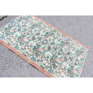 Alfombra Turca de 3.5x5.7 pies, Alfombra de Estilo Vintage, Alfombra de Camuflaje Azul - Product Image 4