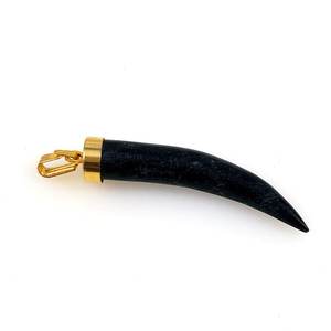 Colgante de cuerno de abulón, punta de diente de cuerno tibetano, Colmillo, cabeza de bala, forma de latón, joyería fina, colgantes y dijes - Product Image 3