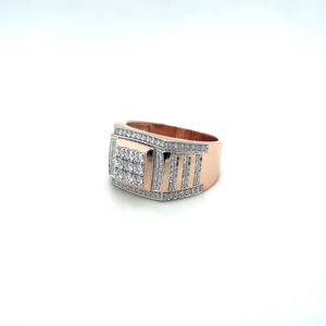 Meilleure vente Bague pour homme en or rose 14Kt Diamant VVS CVD pour occasions spéciales Bague de mode classique moderne certifiée IGI - Product Image 1