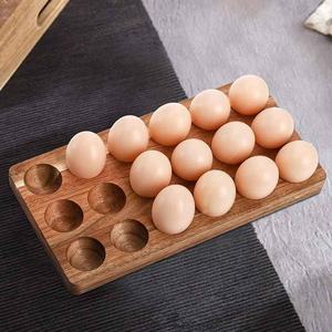 Support de stockage d'oeufs avec plusieurs fentes Plateau de stockage d'oeufs en bois à 12 fentes pour comptoir de cuisine Élégant et pratique - Product Image 3