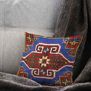 Vintage Kilim Printed Pillow: Turkish Home Decor Handmade <b>Cushion</b>,Only <b>Cover</b> - Product Image 4