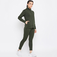 Conjunto Deportivo Ecológico para Mujer, Talla Grande, Otoño-Invierno, con Cierre Personalizado, Transpirable y Resistente al Viento