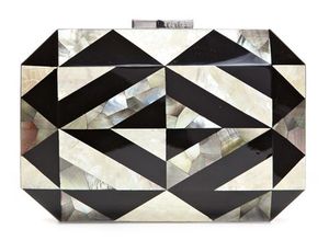 Aaliyan Impex Sac à main pochette incrusté de nacre en blanc vadrouille avec chaînes pour filles et dames - Product Image 2