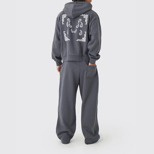 Men Baggy Tracksuit in Acid Wash Finish Oversized Hoodie and Joggers <b>Two</b> <b>Piece</b> <b>Set</b> Casualwear for ,<b>Lounging</b> Street Styling - Product Image 5