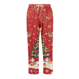กางเกงวอร์มคริสต์มาสผู้ชาย โพลีเอสเตอร์ สัมผัสนุ่มสบาย กางเกงลำลองสำหรับวันหยุด - Product Image 4