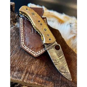 Couteau de poche pliant artisanal en acier inoxydable, manche en bois gravé à la main, personnalisable, pour camping, chasse, tactique, OEM, garantie 3 ans - Product Image 6