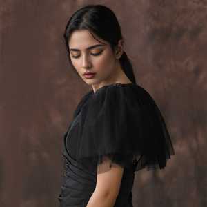 Bridella BMG55-B <b>Black</b> Mesh Nylon Lightweight Shoulder Sleeve Elegant Prom Dresses for Formal Events Comfortable Design All - Product Image 3