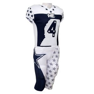 Sublimación personalizada Ropa deportiva para hombres Uniforme de fútbol americano con manga corta Diseño de otoño Estampado en camiseta y pantalones - Product Image 5