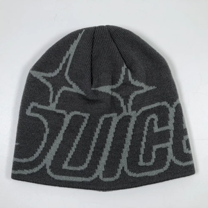 Bonnet tricoté en acrylique personnalisé unisexe hiver Logo couleur unie teint blanc revers design jacquard utilisation numérique - Product Image 2