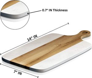 Tabla de servir de corte desechable multifuncional moderna, tabla de queso de mármol de madera de Acacia Rectangular, platos de cocina - Product Image 2