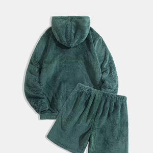 Conjunto de Sudadera con Capucha y Pantalones Cortos para Hombre, Traje de Dos Piezas con Logotipo Personalizado, Cómodo para Ejercicio, Entrenamiento y Uso Diario - Product Image 2